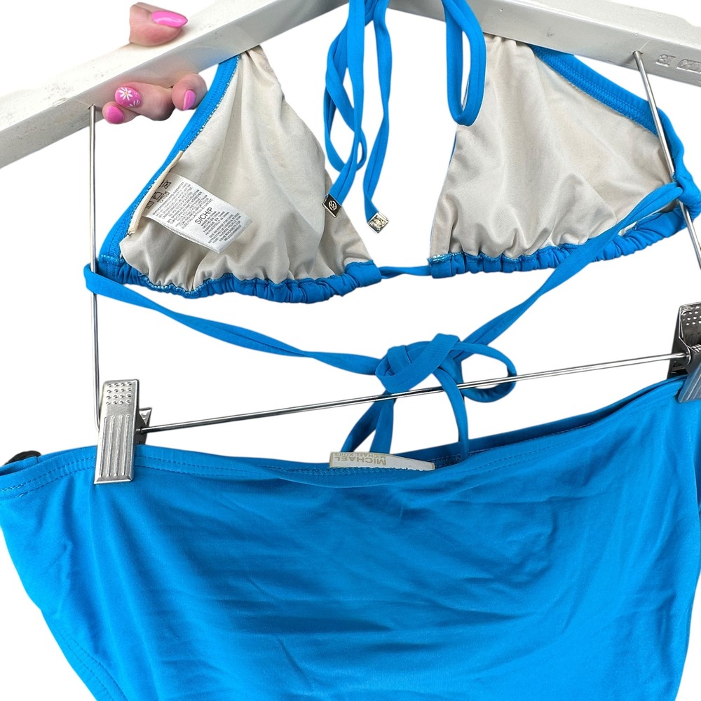 Michael Kors Blue Embellished Tie Bikini Set Women's Size‎ S - Picture 4 of 5